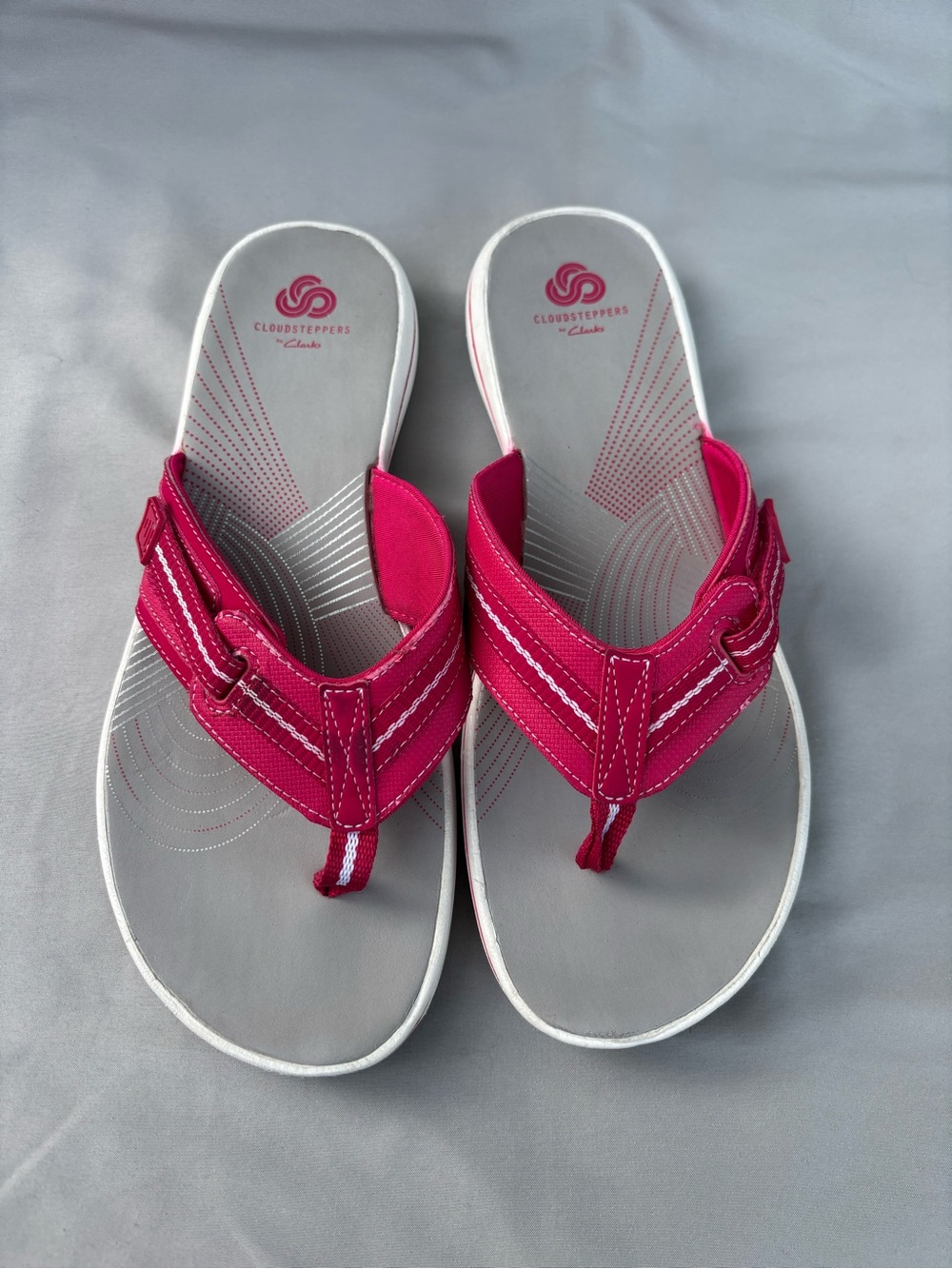Clarks Cloudsteppers Breeze sea Women’s Pink Flip Flops Sandals Thong Size 10